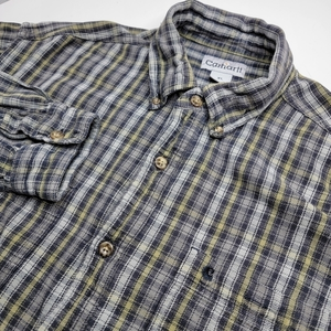 Carhartt XL Gray Plaid Long Sleeve Button Down Men's Flannel‎ Shirt